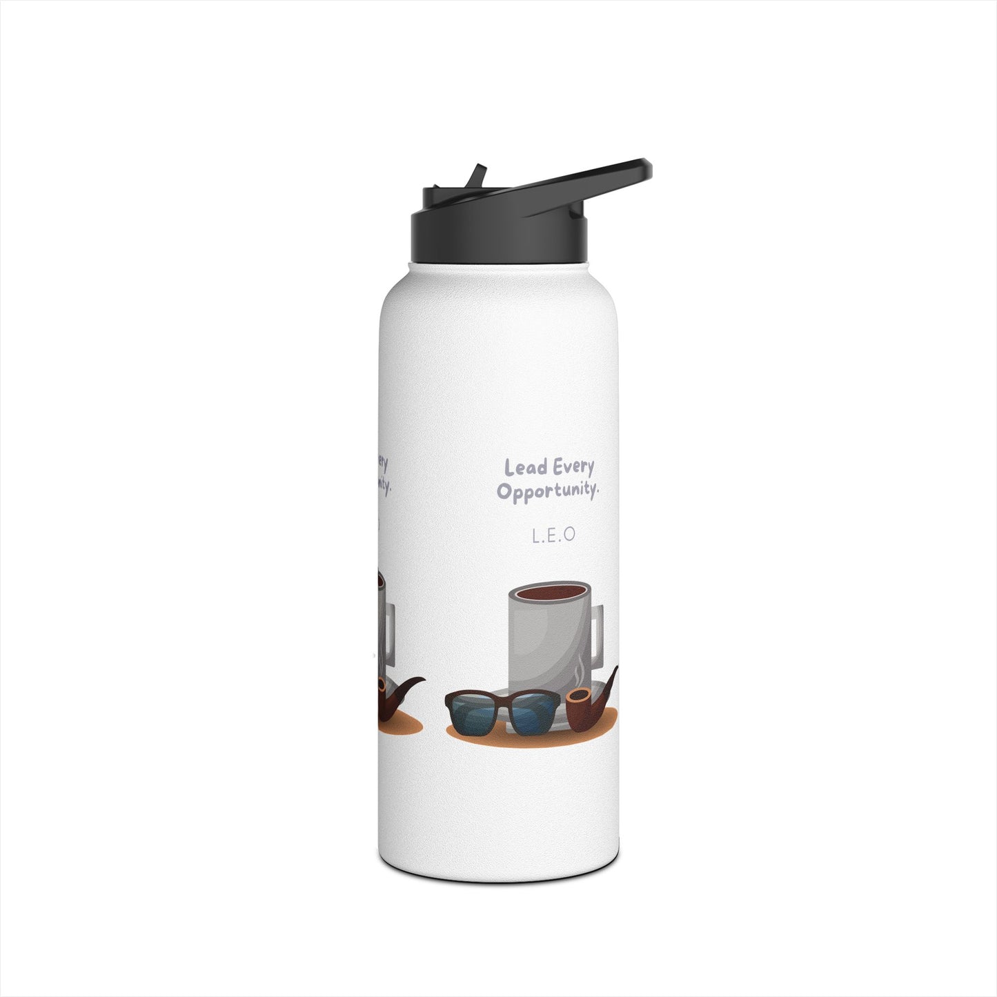 Personalized Initial Quote Sunglasses and Coffee Stainless Steel Water Bottle