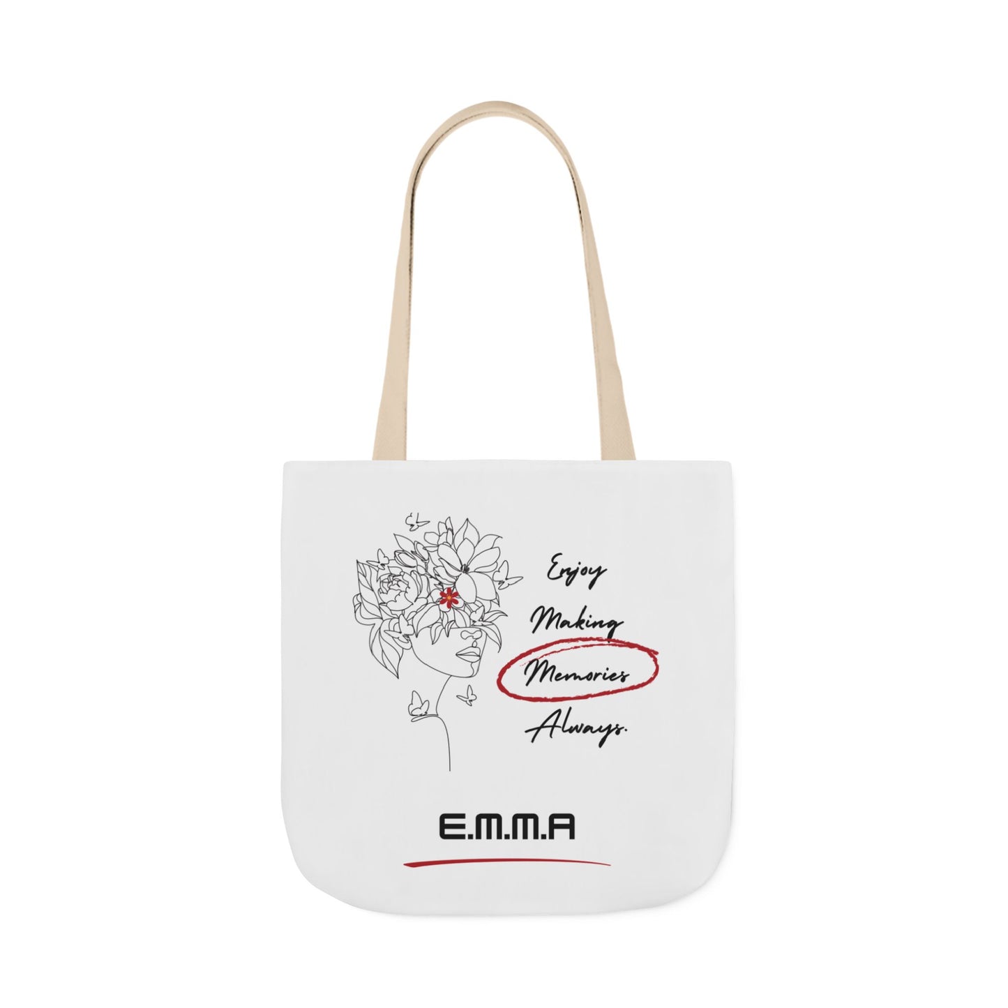 Personalized Initial Quote Floral Girl Canvas Tote Custom Name