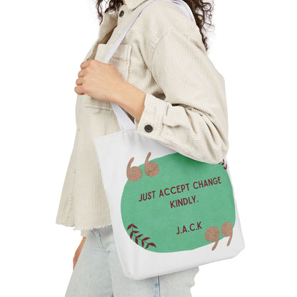 Personalized Initial Quote Inspirational  Note Canvas Tote Custom Name