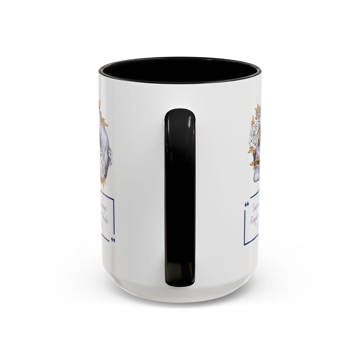 Personalized Initial Floral Skull Accent Coffee Mug