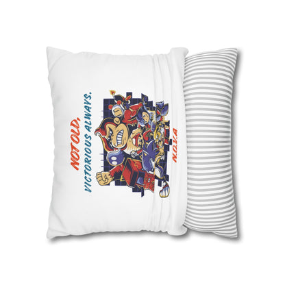 Personalized Initial Quote Cartoon — Custom Sayings on Square Poly Canvas Pillowcase