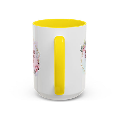 Personalized Floral Frame Accent Coffee Mug