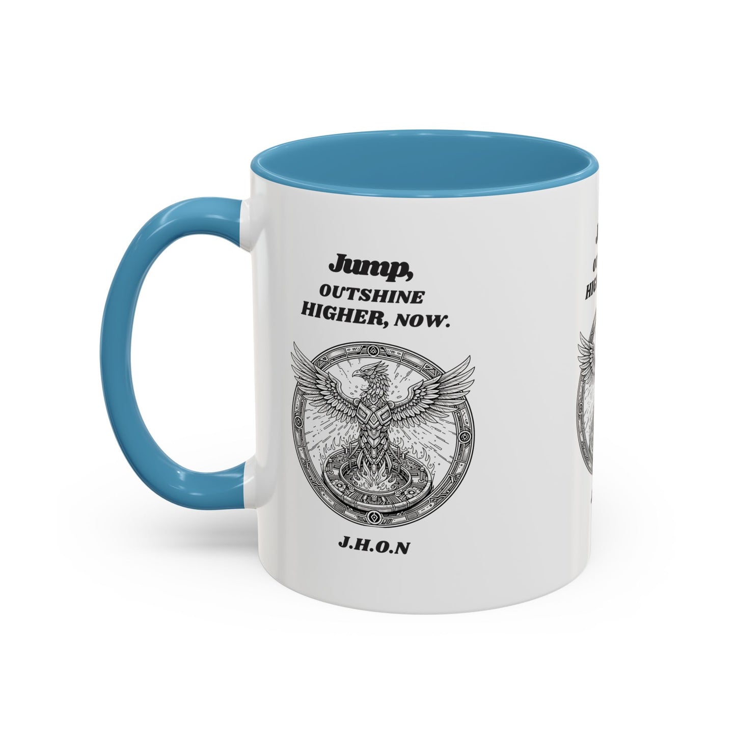 Personalized Eagle Circle Accent Coffee Mug