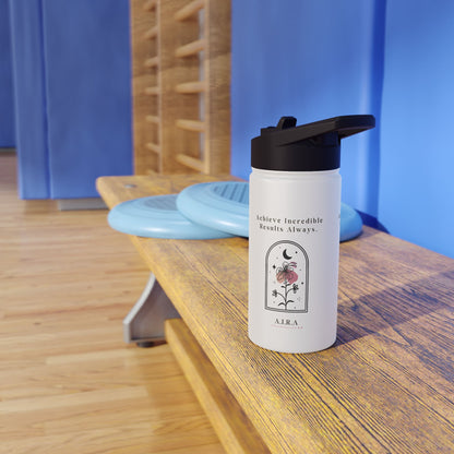 Personalized Initial Quote Floral Moon Stainless Steel Water Bottle