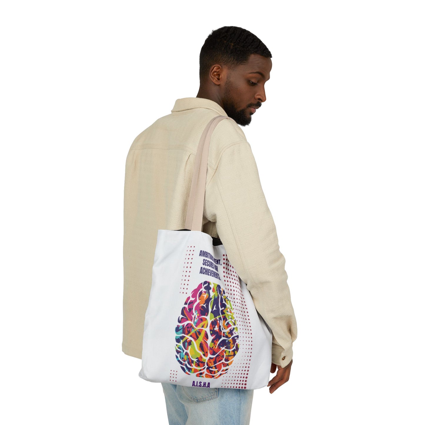 Personalized Initial Quote Brain Canvas Tote Custom Name