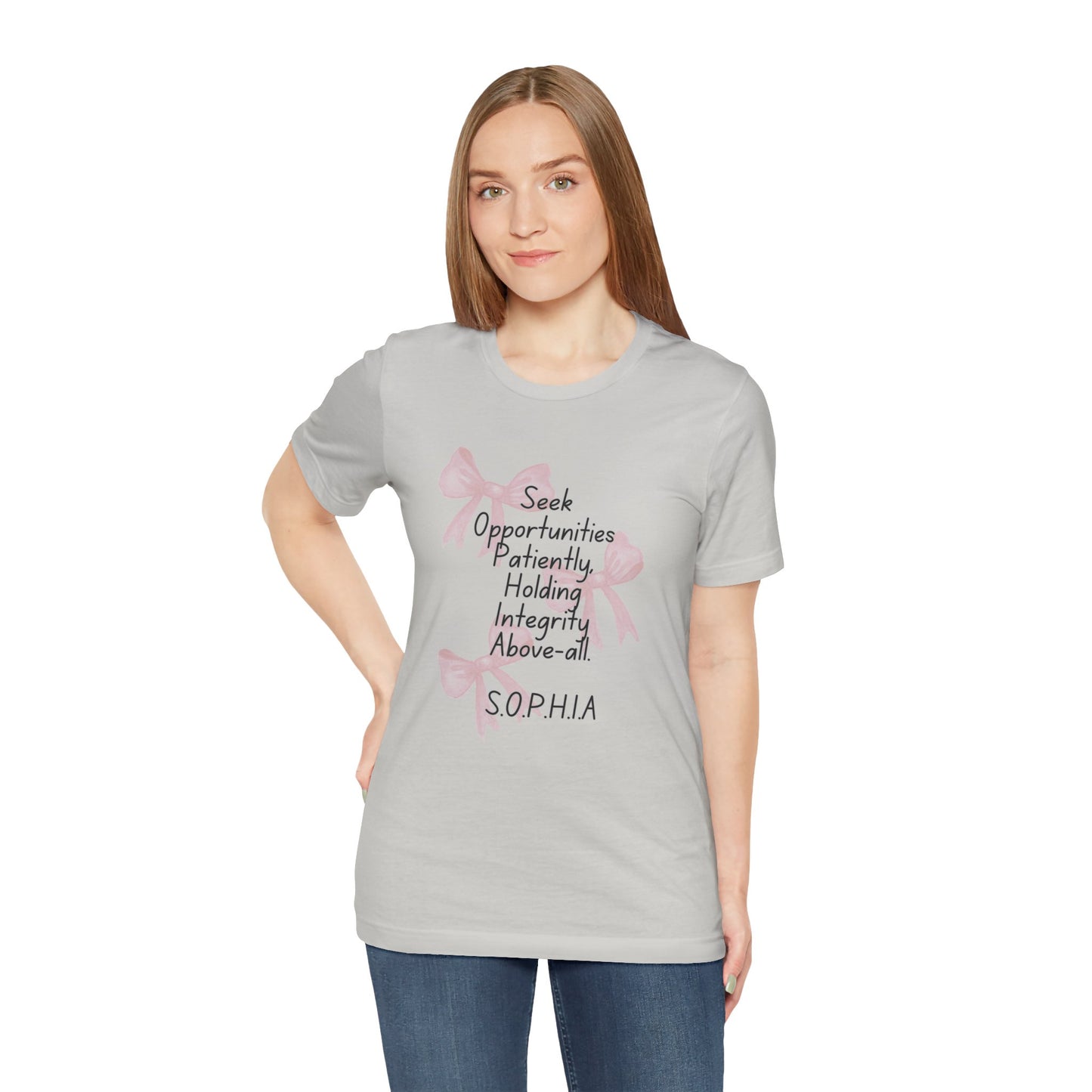 Personalized Pink Bow Graphic Tee