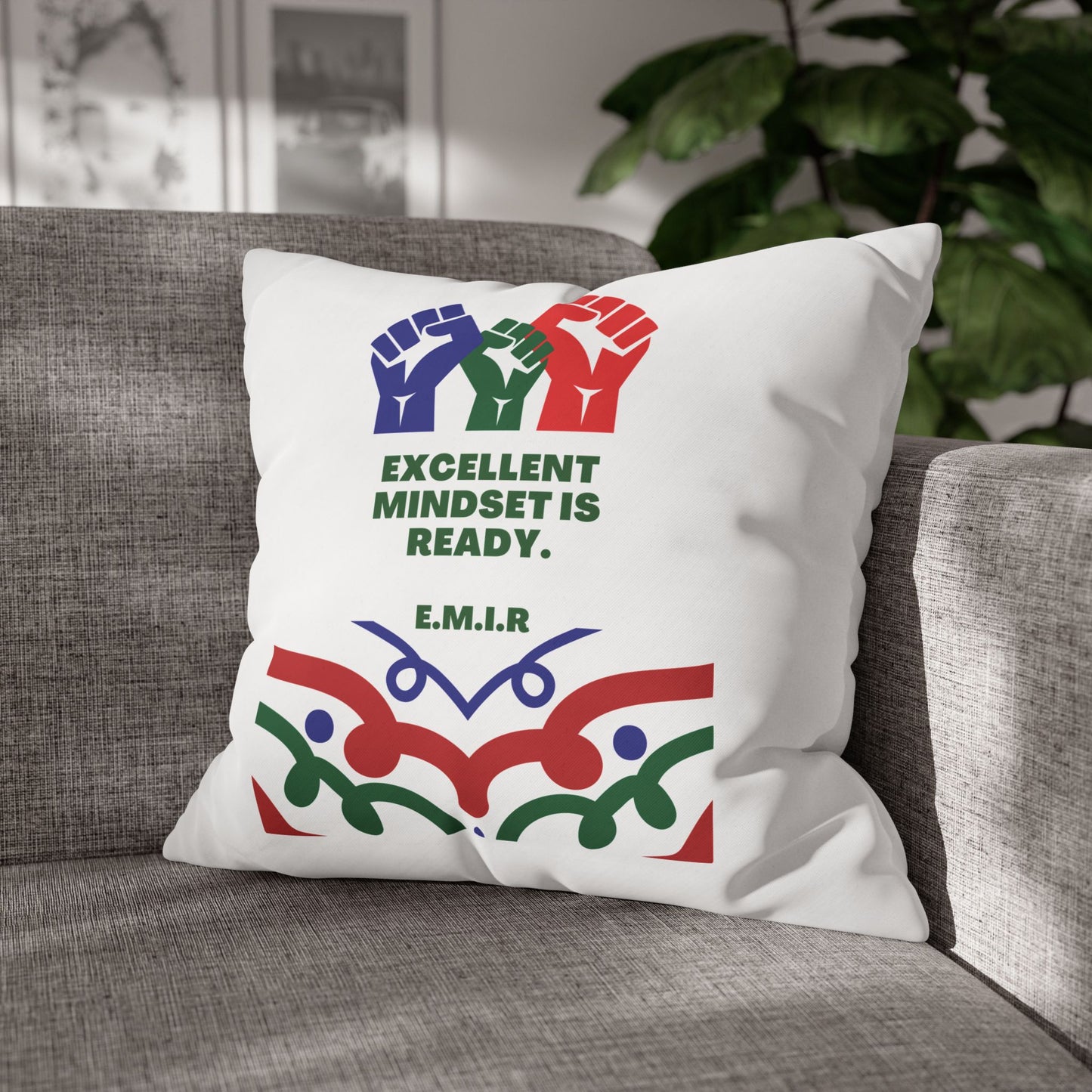 Personalized Initial Quote Victory — Custom Sayings on Square Poly Canvas Pillowcase