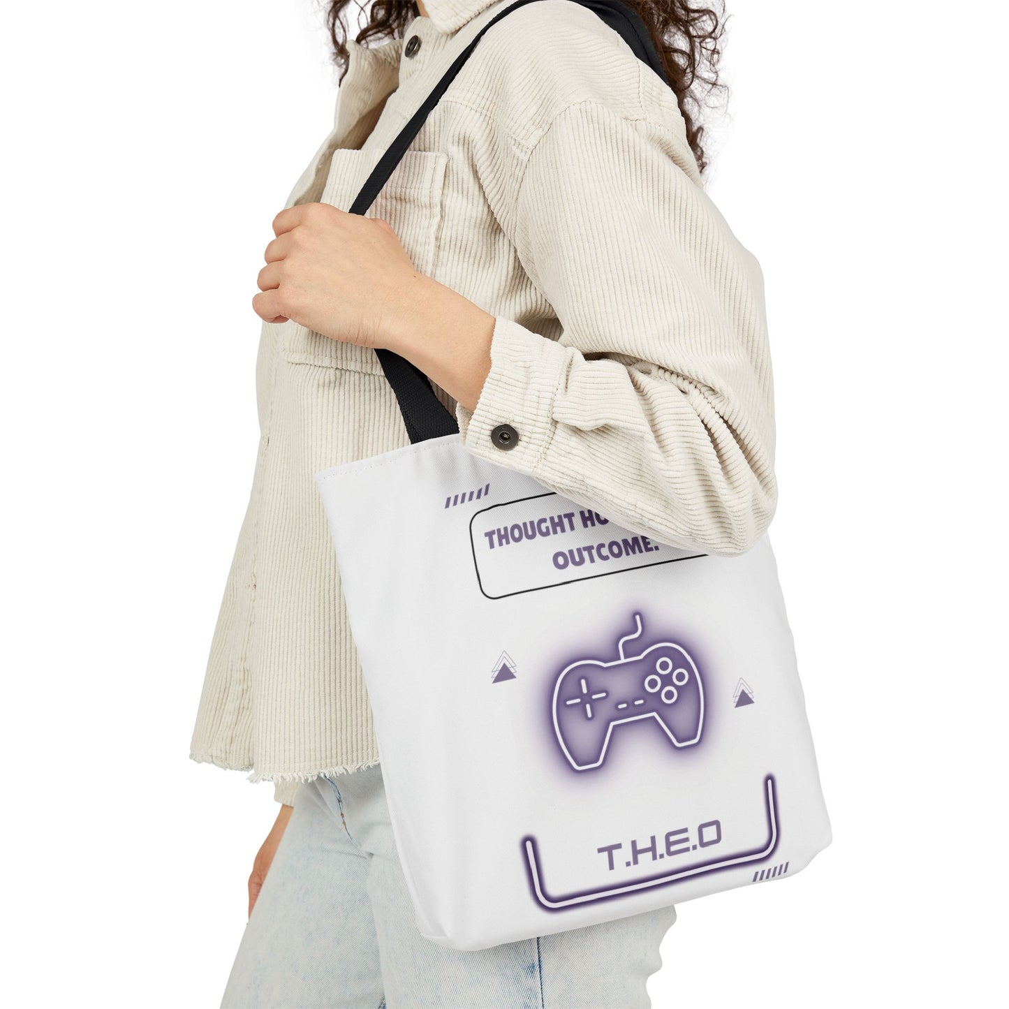 Personalized Initial Quote Game Controller Canvas Tote Custom Name