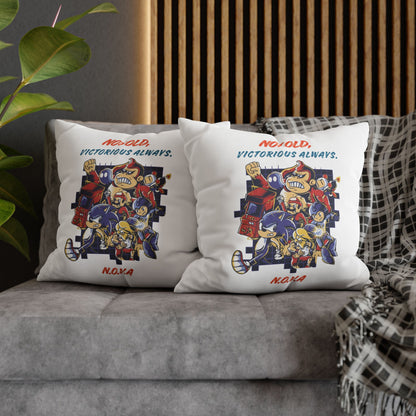 Personalized Initial Quote Cartoon — Custom Sayings on Square Poly Canvas Pillowcase