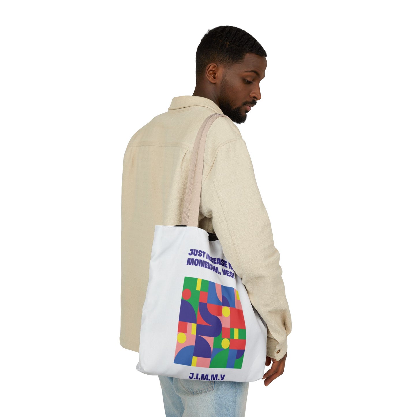 Personalized Initial Quote Colorful Momentum Canvas Tote Custom Name