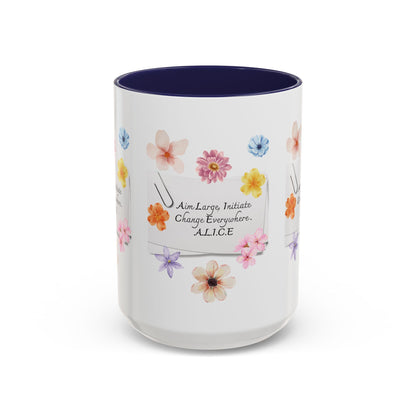 Personalized Floral Clip Note Accent Coffee Mug