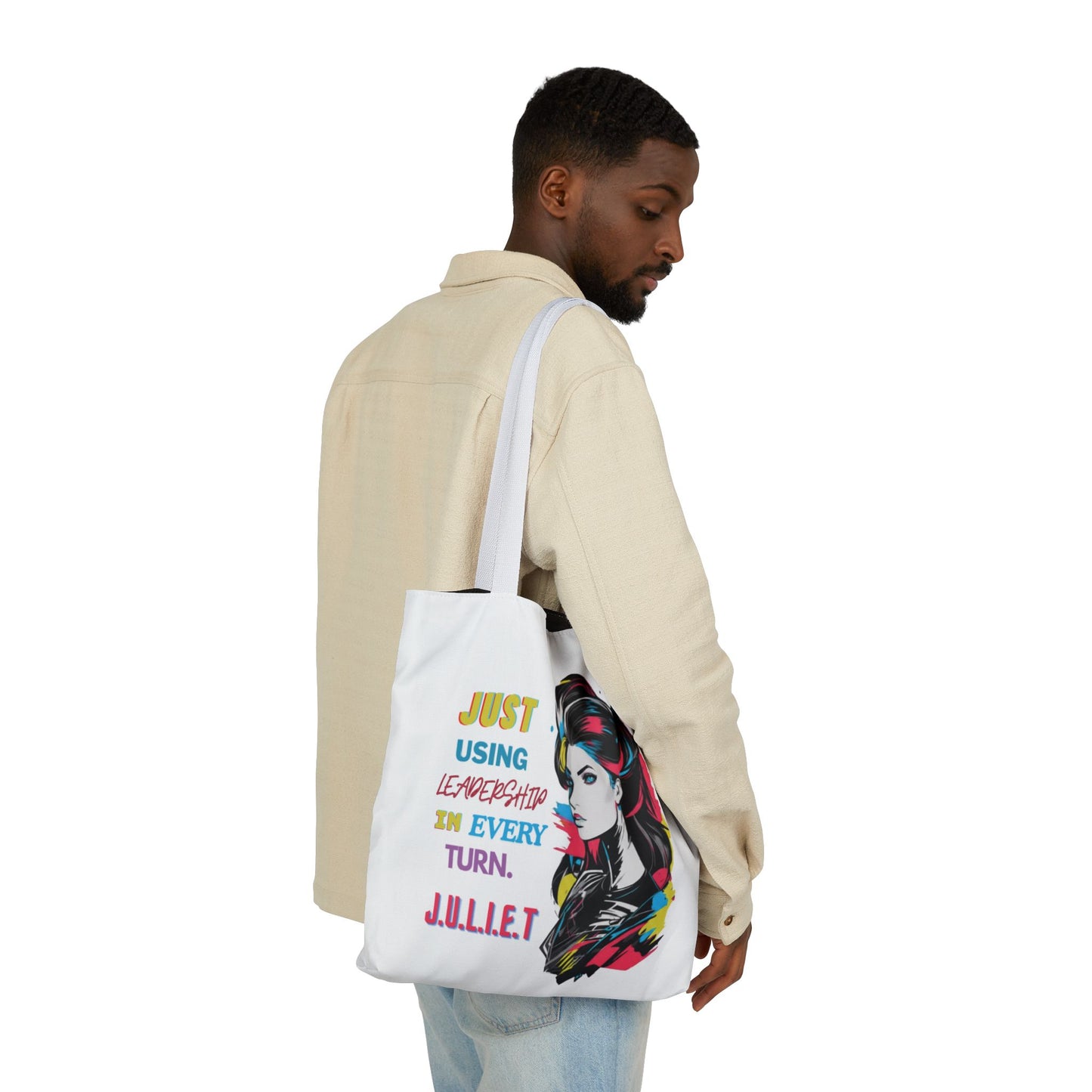Personalized Initial Quote Cosmetic Colorful Girl Tote Custom Name