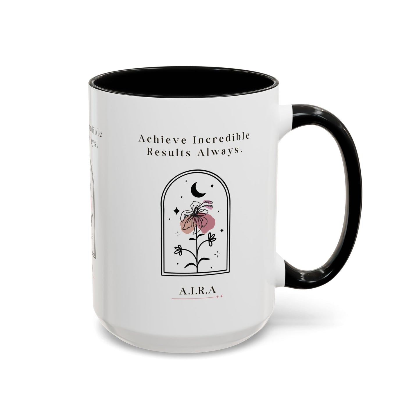 Personalized Initial Floral Moon Accent Coffee Mug