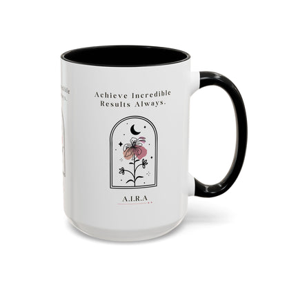 Personalized Initial Floral Moon Accent Coffee Mug
