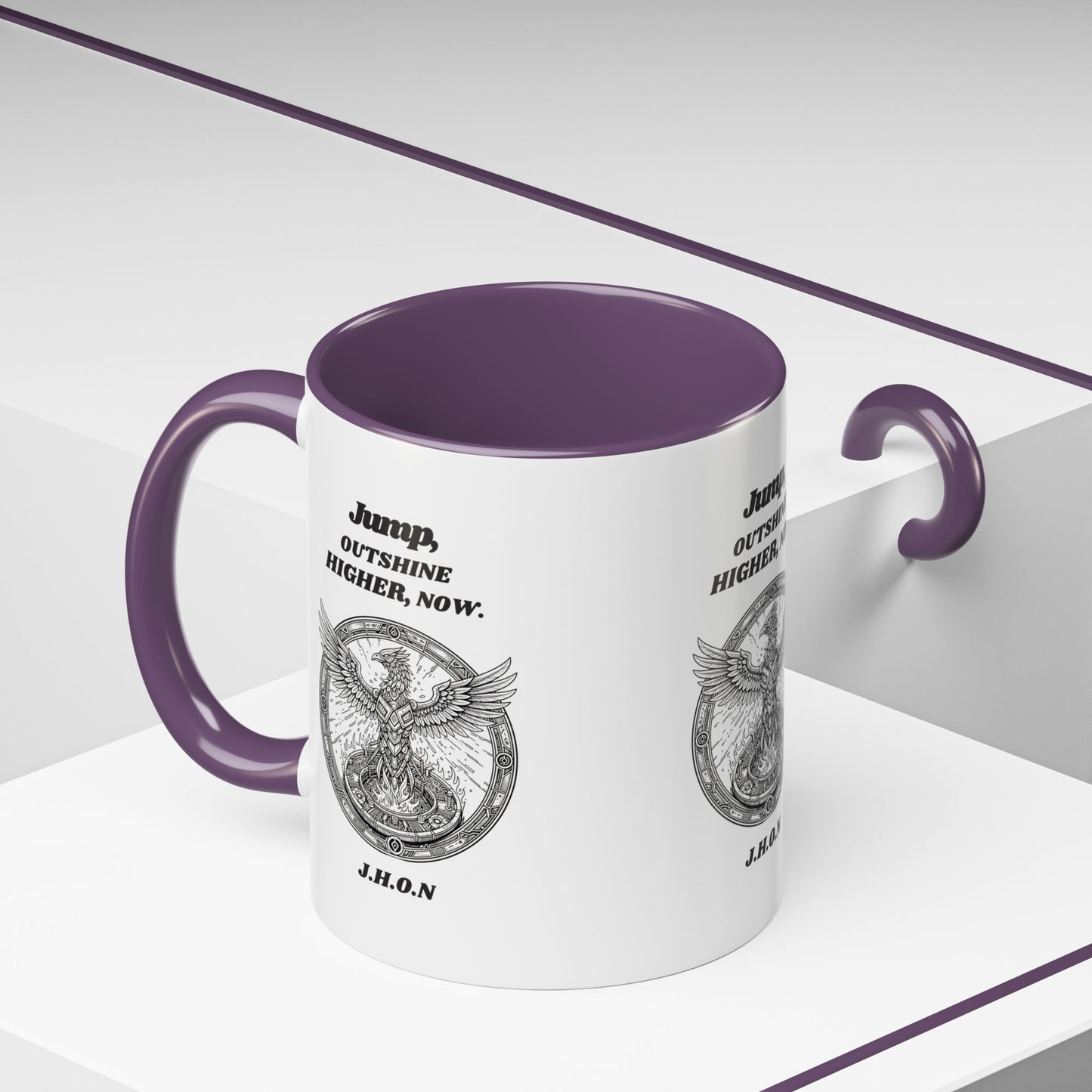 Personalized Eagle Circle Accent Coffee Mug