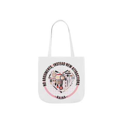 Personalized Initial Quote Cosmetic Heart Canvas Tote Custom Name