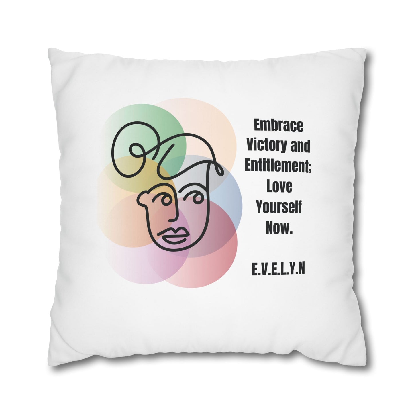 Personalized Initial Quote Simple Girl — Custom Sayings on Square Poly Canvas Pillowcase