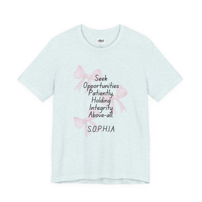 Personalized Pink Bow Graphic Tee
