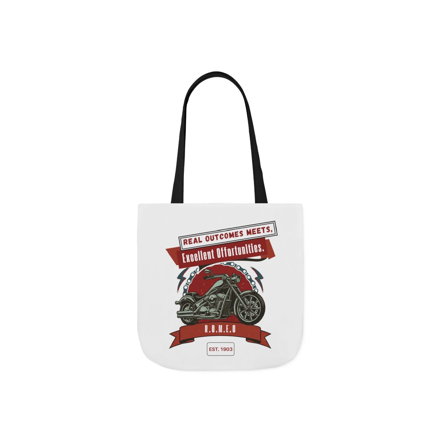 Personalized Initial Quote Motorcycle Canvas Tote Custom Name
