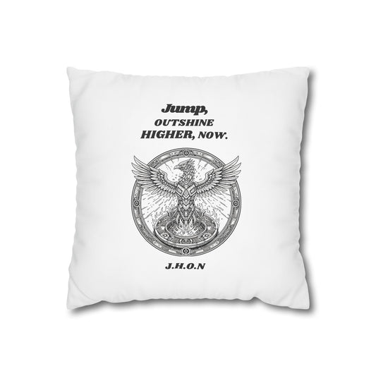 Customized monogrammed pillowcase with personalized quote. High-quality poly canvas square cushion cover, ideal for housewarming, wedding, or anniversary gifts with bespoke text.