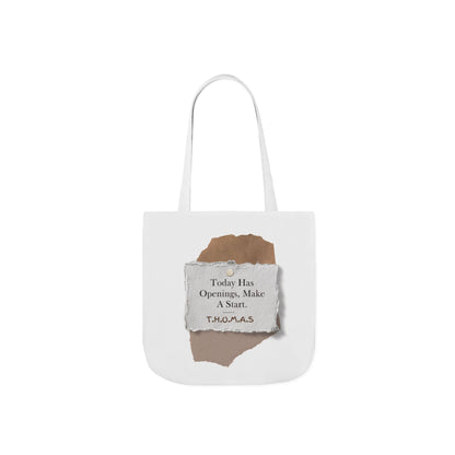 Personalized Initial Quote Torn Paper Canvas Tote Custom Name