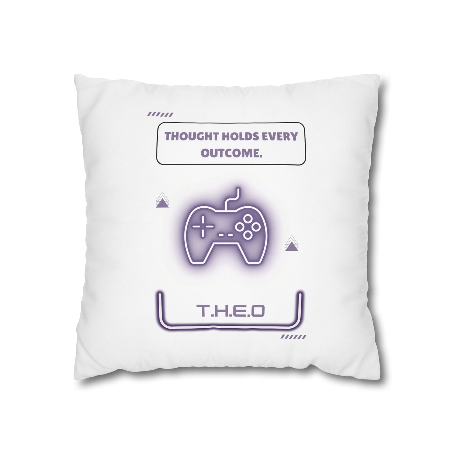 Personalized Initial Quote Game Controller — Custom Sayings on Square Poly Canvas Pillowcase