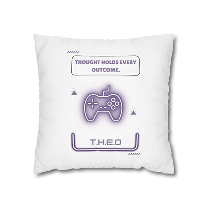 Personalized Initial Quote Game Controller — Custom Sayings on Square Poly Canvas Pillowcase