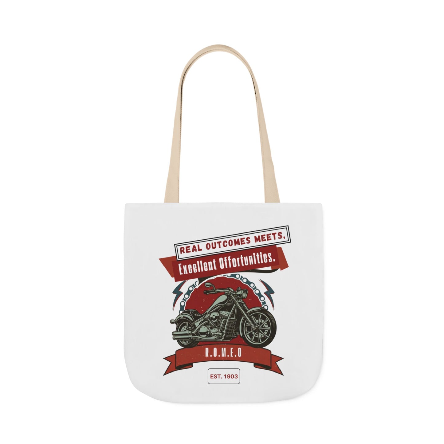 Personalized Initial Quote Motorcycle Canvas Tote Custom Name
