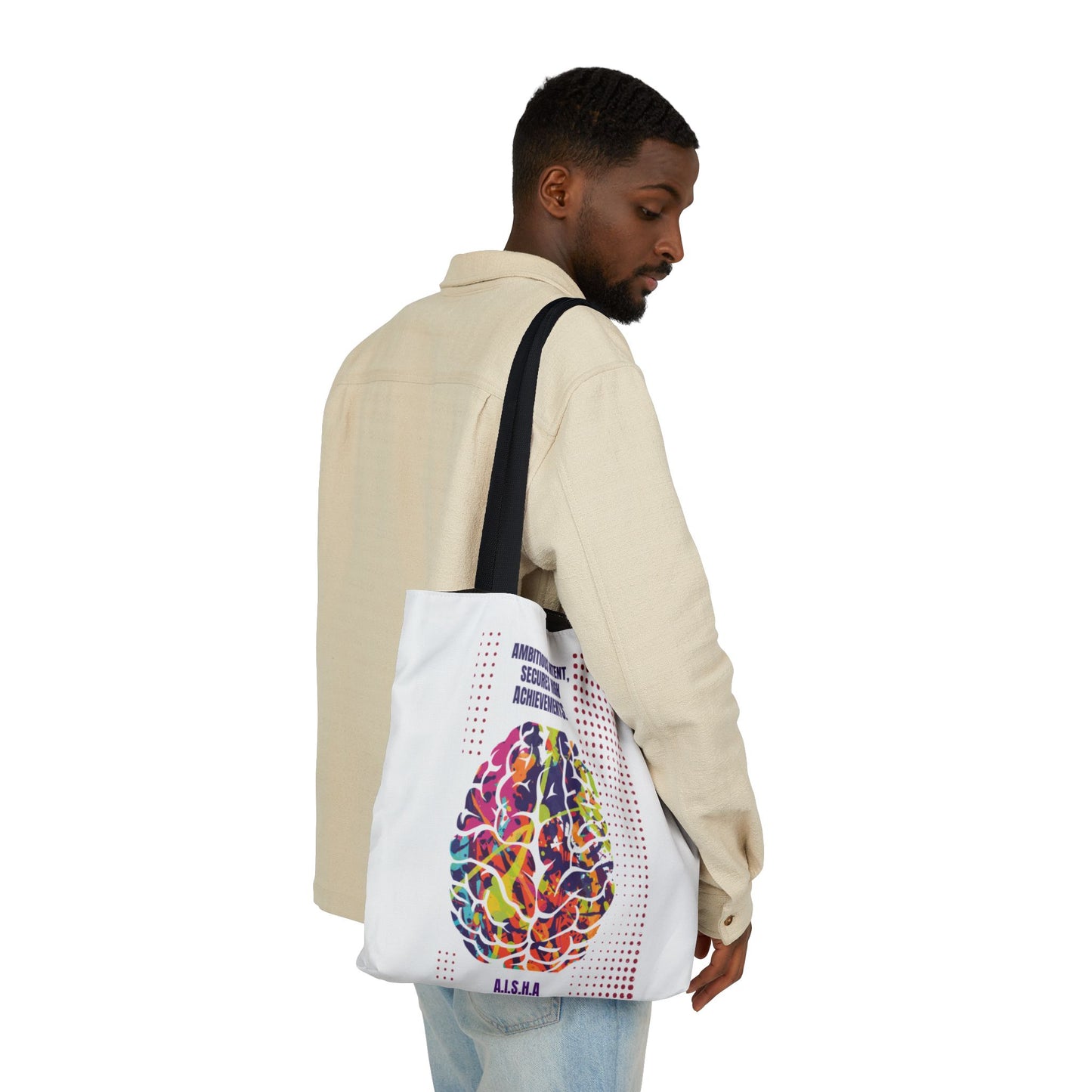 Personalized Initial Quote Brain Canvas Tote Custom Name