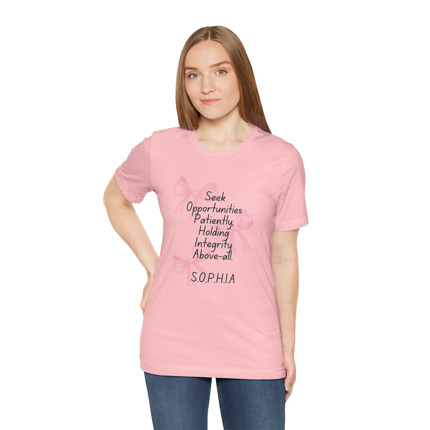 Personalized Pink Bow Graphic Tee