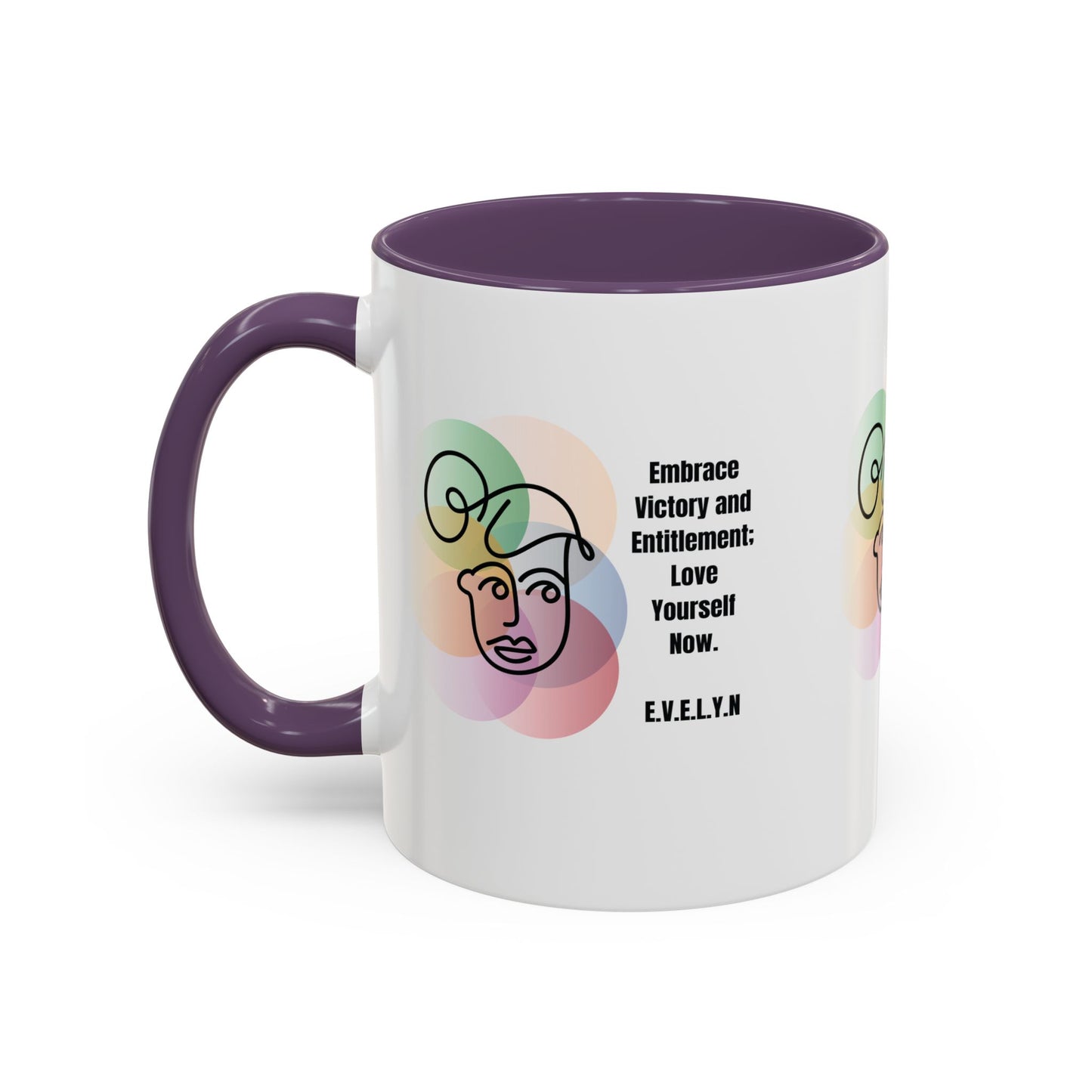 Personalized Initial Sketch Girl Accent Coffee Mug
