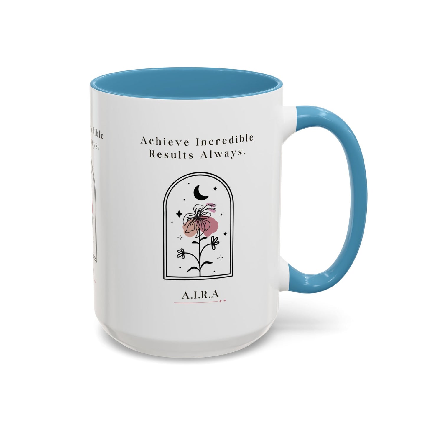 Personalized Initial Floral Moon Accent Coffee Mug