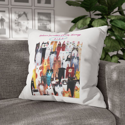 Personalized Initial Quote Cat Collage — Custom Sayings on Square Poly Canvas Pillowcase