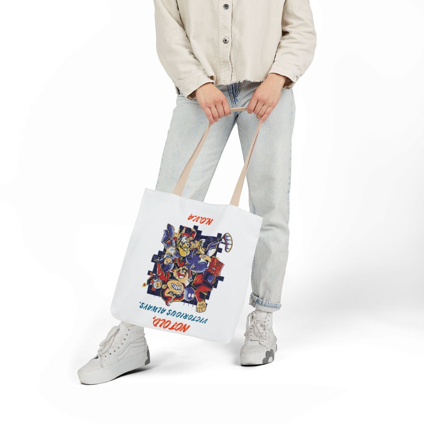 Personalized Initial Quote Cartoon Canvas Tote Custom Name