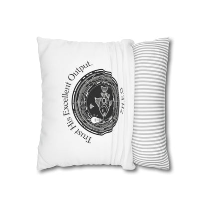 Personalized Initial Quote Fish — Custom Sayings on Square Poly Canvas Pillowcase