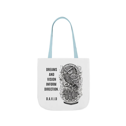 Personalized Initial Quote Owl Vision Canvas Tote Custom Name