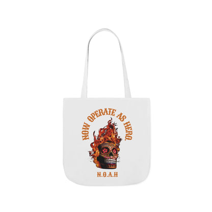 Personalized Initial Quote Fire Skull Canvas Tote Custom Name