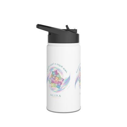 Personalized Initial Pastel Bear Stainless Steel Water Bottle