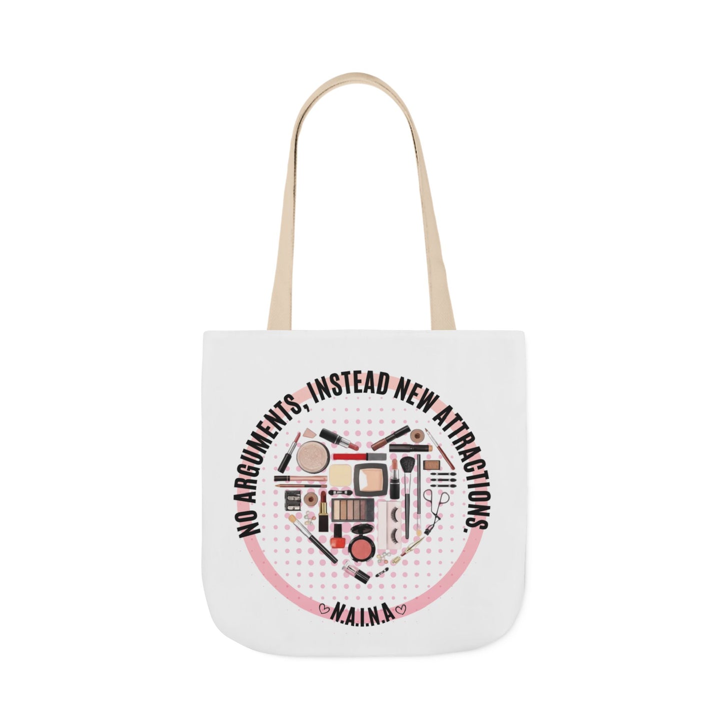 Personalized Initial Quote Cosmetic Heart Canvas Tote Custom Name