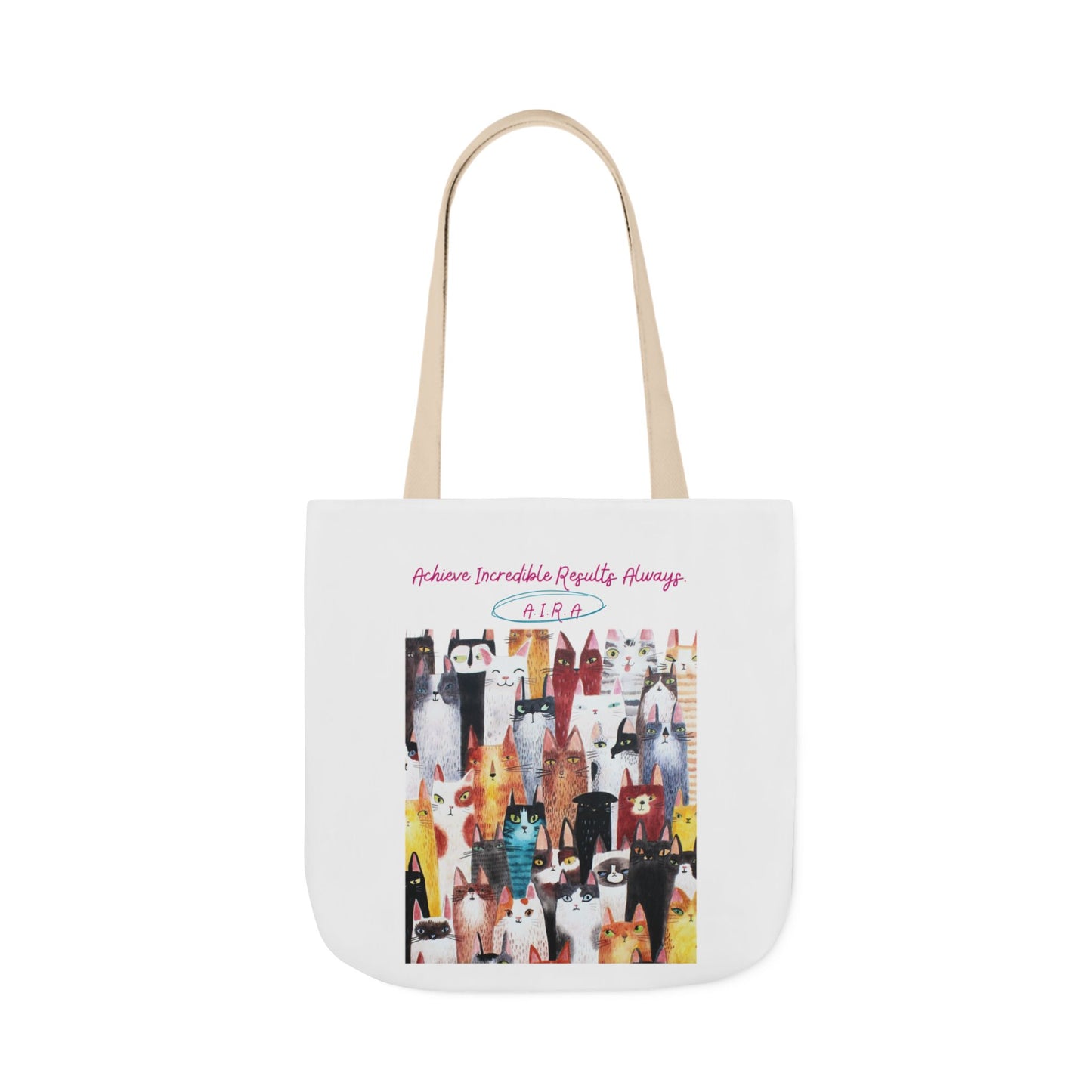Personalized Initial Quote Cat Collage Canvas Tote Custom Name