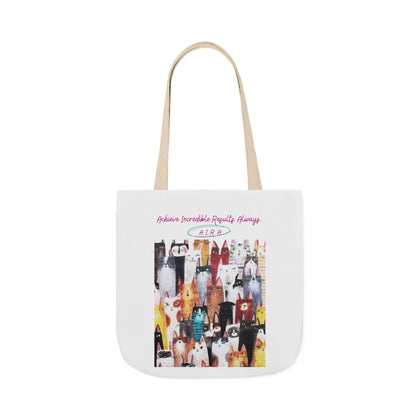Personalized Initial Quote Cat Collage Canvas Tote Custom Name