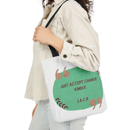 Personalized Initial Quote Inspirational  Note Canvas Tote Custom Name