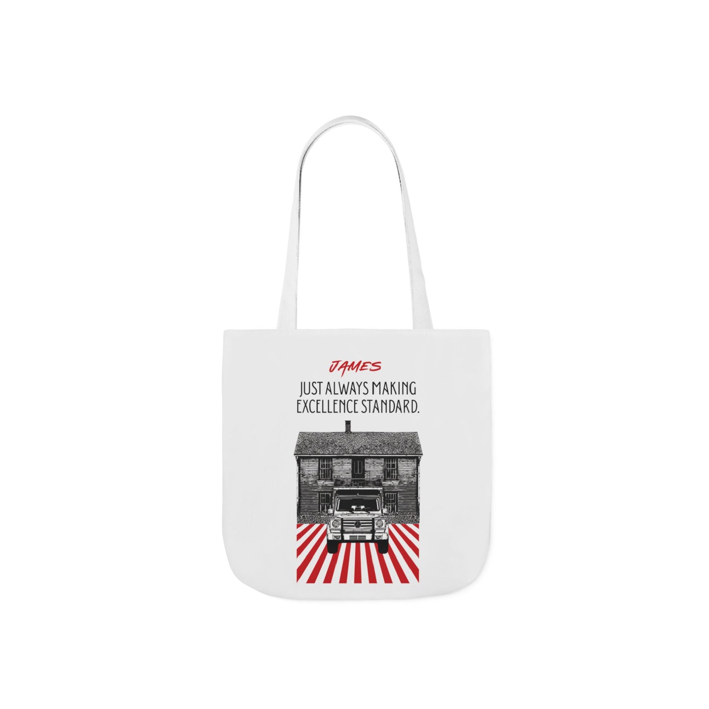 Personalized Initial Quote Vintage Car Canvas Tote Custom Name