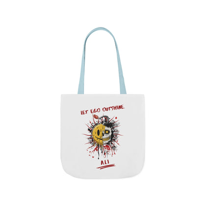 Personalized Initial Quote Split Smile Skull Canvas Tote Custom Name