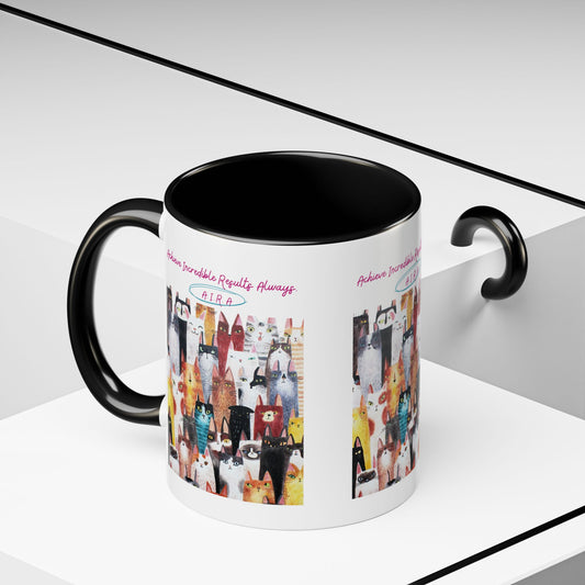 Custom acrostic name mug available in 11oz and 15oz. Features personalized name meaning art and power quotes on premium, dishwasher-safe ceramic. Perfect for office decor and meaningful gifts.