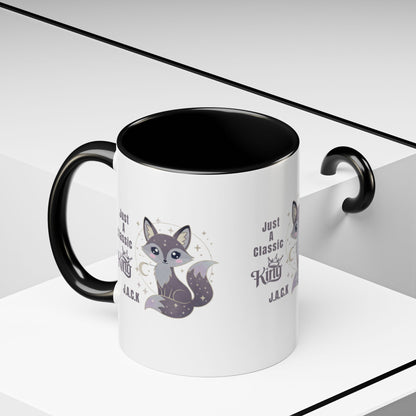 Custom acrostic name mug available in 11oz and 15oz. Features personalized name meaning art and power quotes on premium, dishwasher-safe ceramic. Perfect for office decor and meaningful gifts.
