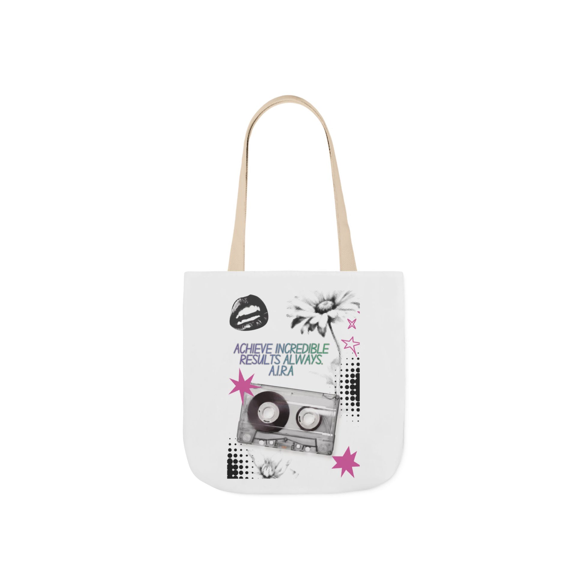 Aesthetic canvas tote bag with custom acrostic name art. Durable, eco-friendly reusable cotton bag featuring a personalized initial quote and minimalist design for sustainable everyday fashion.