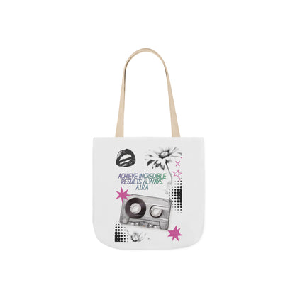 Aesthetic canvas tote bag with custom acrostic name art. Durable, eco-friendly reusable cotton bag featuring a personalized initial quote and minimalist design for sustainable everyday fashion.