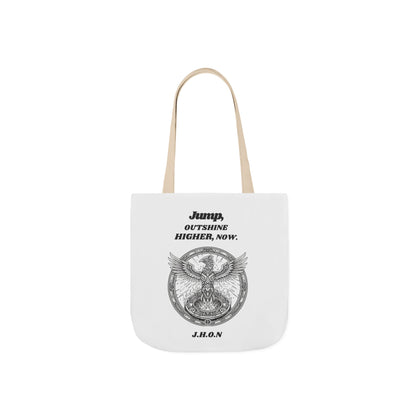 Aesthetic canvas tote bag with custom acrostic name art. Durable, eco-friendly reusable cotton bag featuring a personalized initial quote and minimalist design for sustainable everyday fashion.