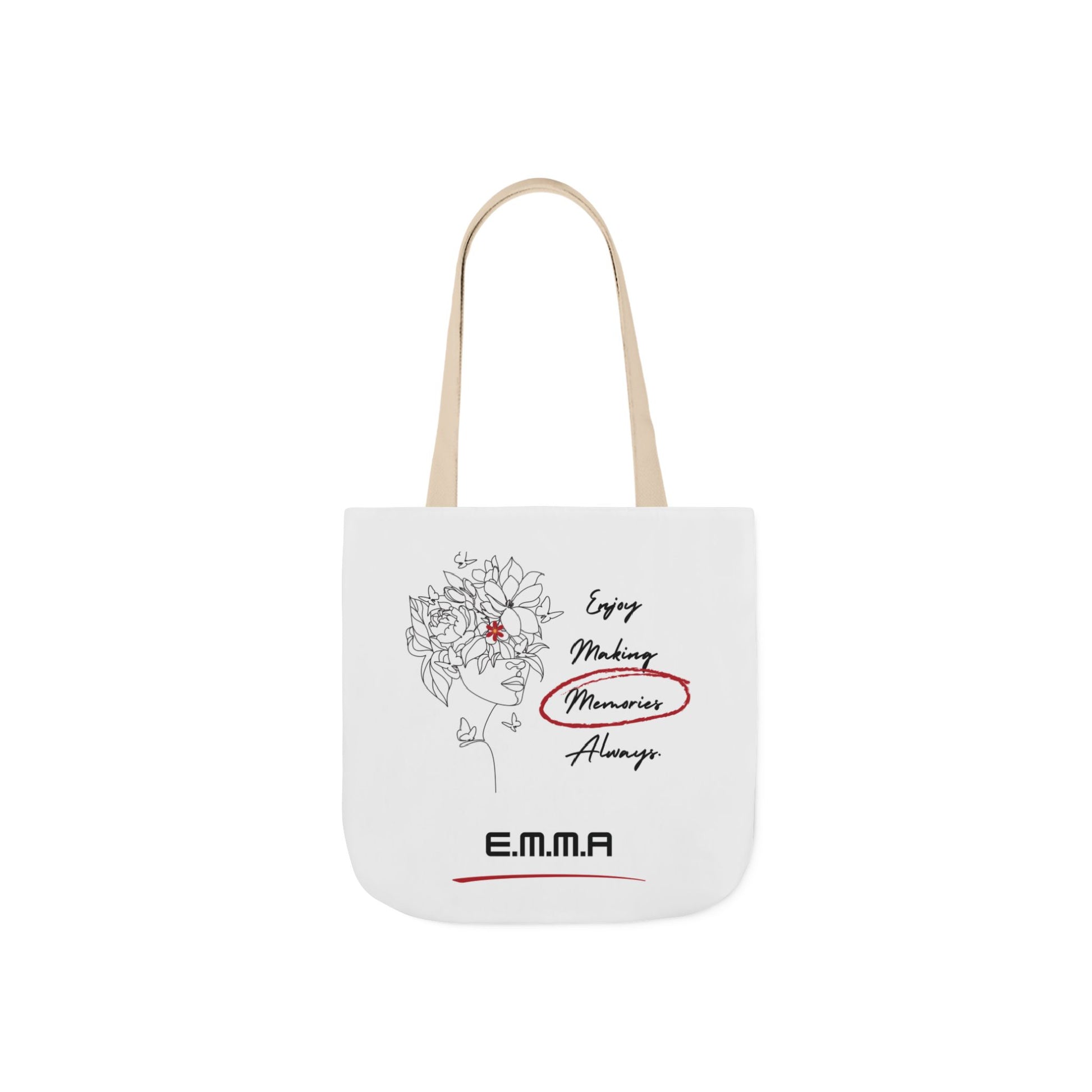 Aesthetic canvas tote bag with custom acrostic name art. Durable, eco-friendly reusable cotton bag featuring a personalized initial quote and minimalist design for sustainable everyday fashion.
